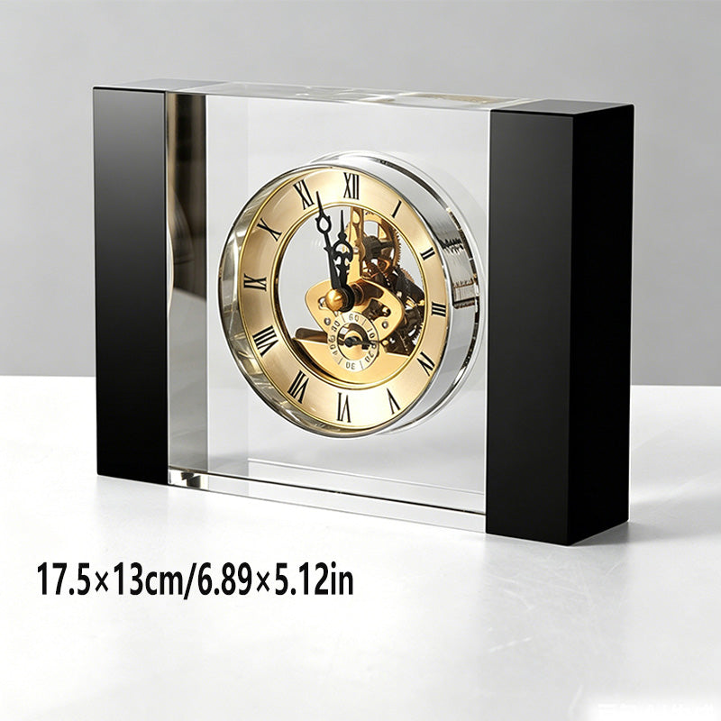 High-End Crystal Mechanical Clock Ornament