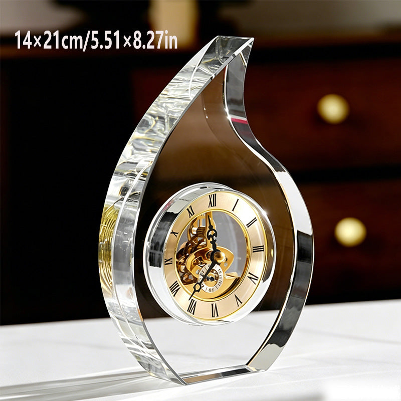 High-End Crystal Mechanical Clock Ornament