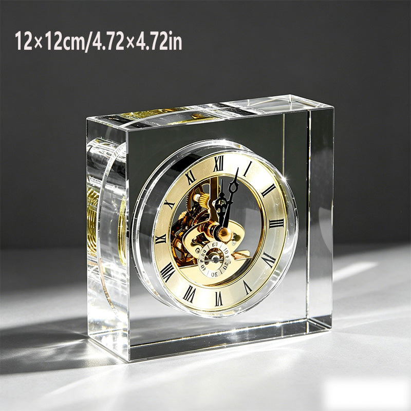 High-End Crystal Mechanical Clock Ornament