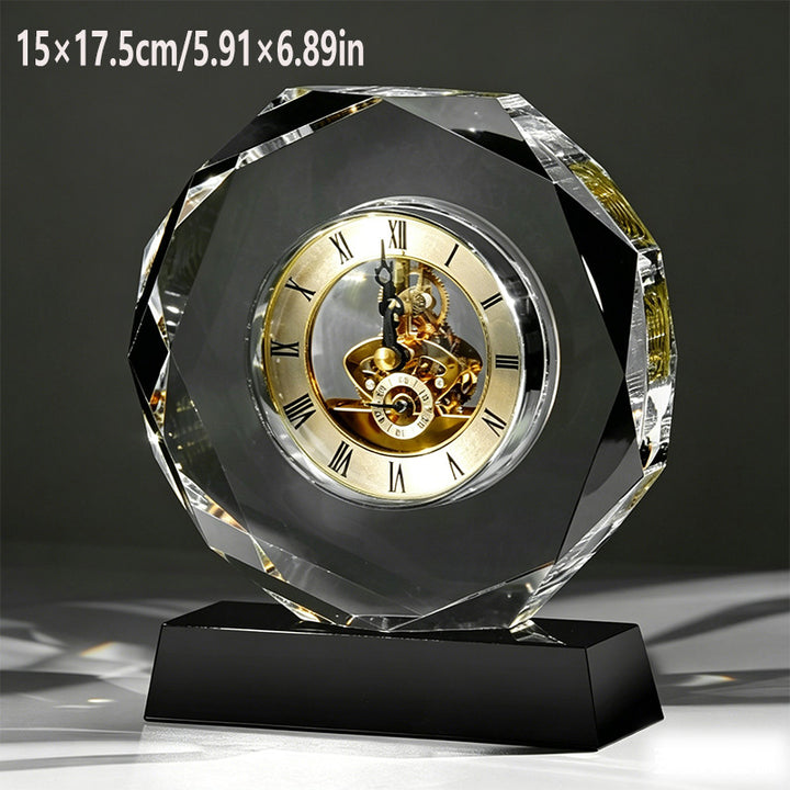 High-End Crystal Mechanical Clock Ornament