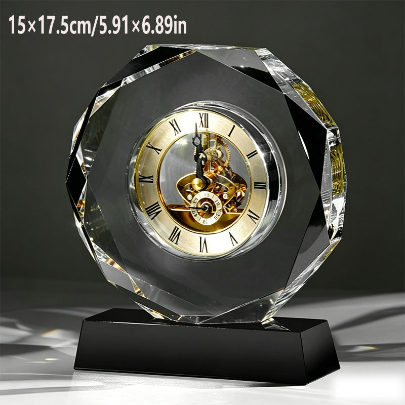 High-End Crystal Mechanical Clock Ornament
