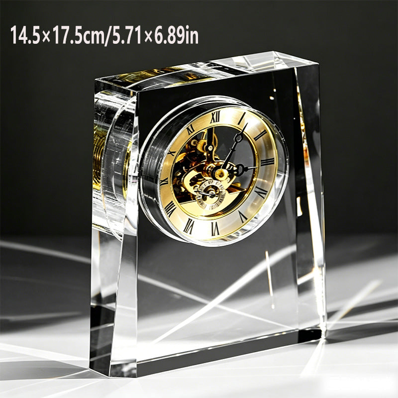 High-End Crystal Mechanical Clock Ornament