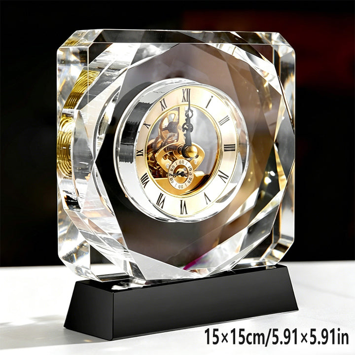 High-End Crystal Mechanical Clock Ornament