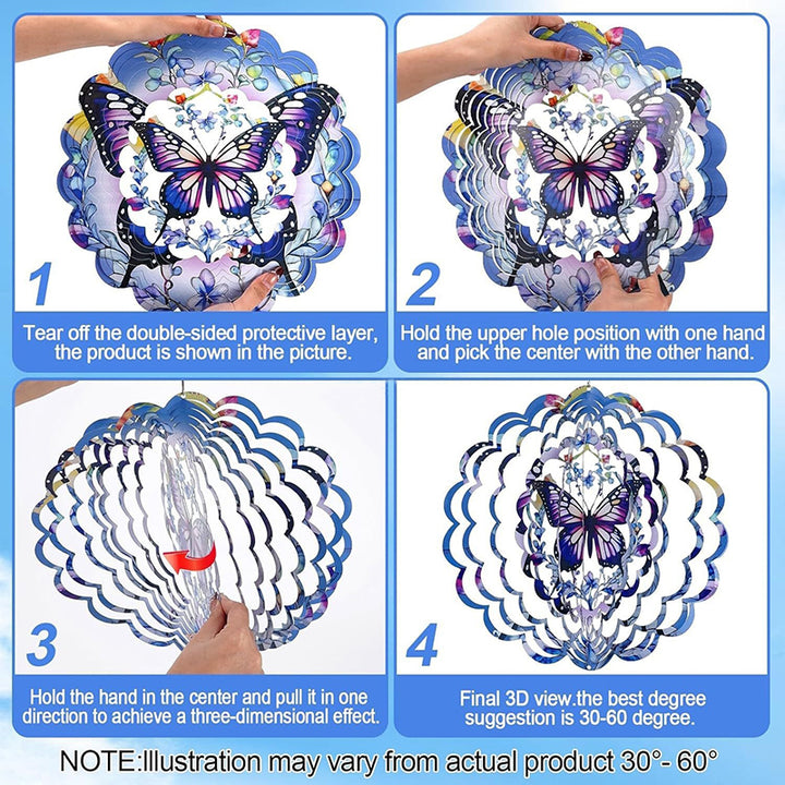 Stainless Steel 3D Visual Mandala Wind Spinner Hanging Ornament