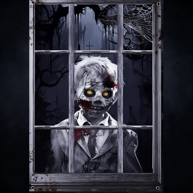 Halloween Spooky Window Fabric Decoration