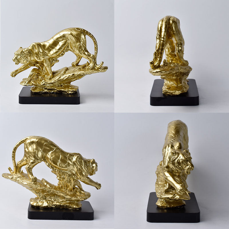Majestic Golden Tiger Sculpture – Symbol of Power, Courage & Strength