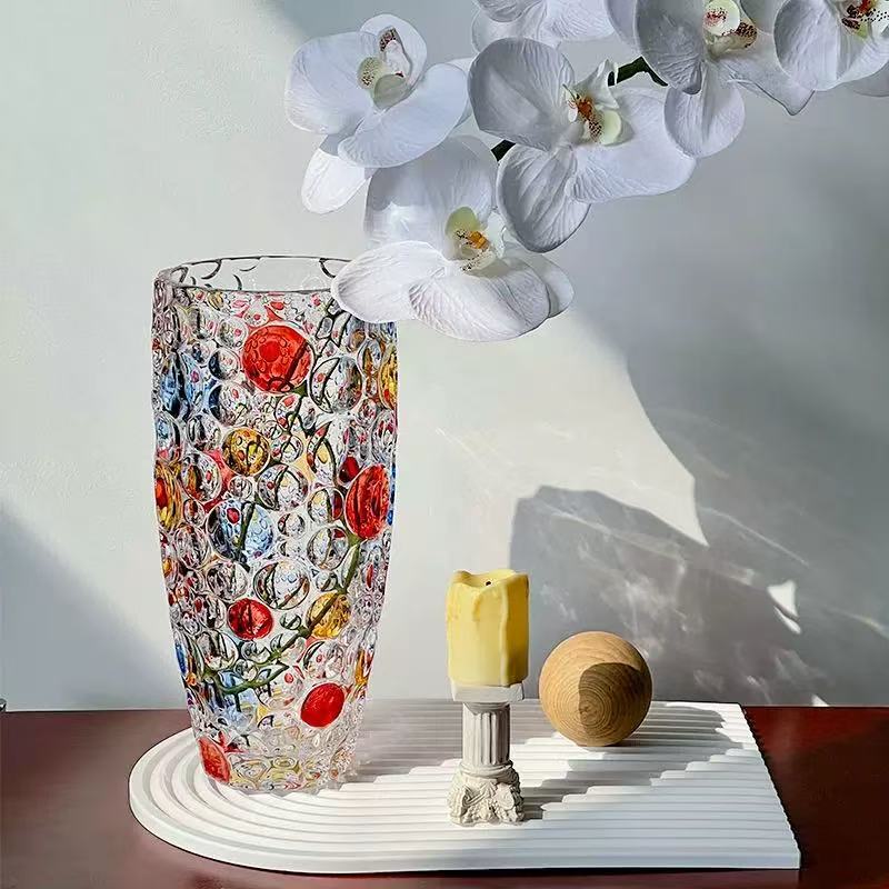 European-style floral arrangement (polka-dot vase)