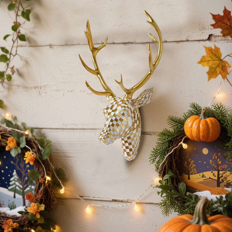 High-end resin mosaic deer head wall mount