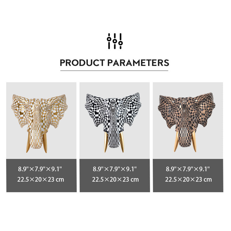 High-end resin mosaic elephant head wall mount