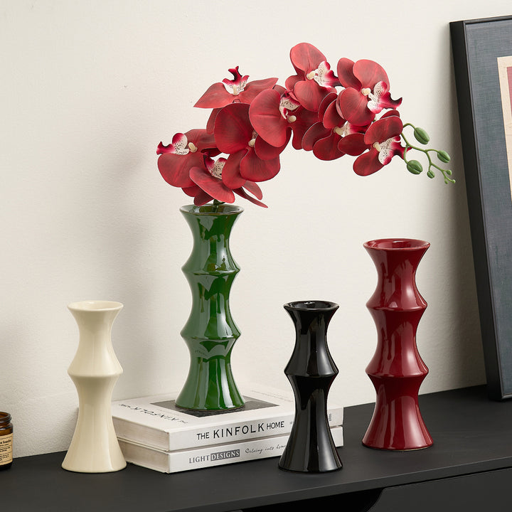 Stylish Bamboo-Style Ceramic Vase