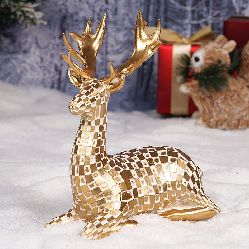 Gold Resin Deer — Luxurious Decor
