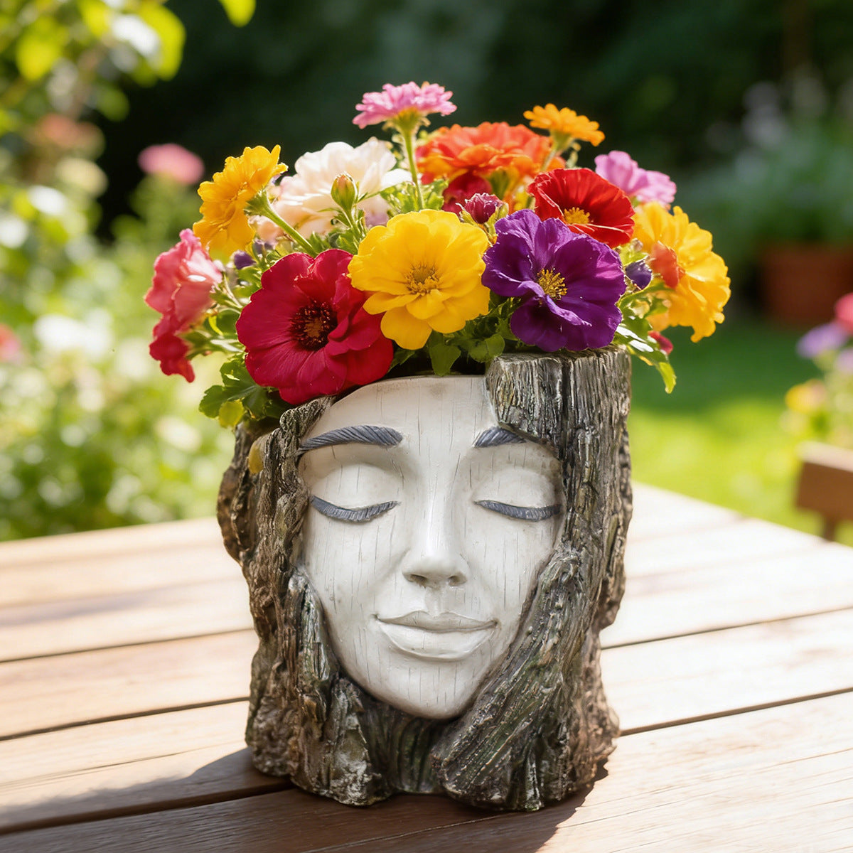 "Goddess, Please Close Your Eyes" — Face-Shaped Planter