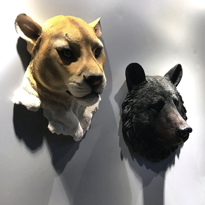 European-style resin animal head wall mount