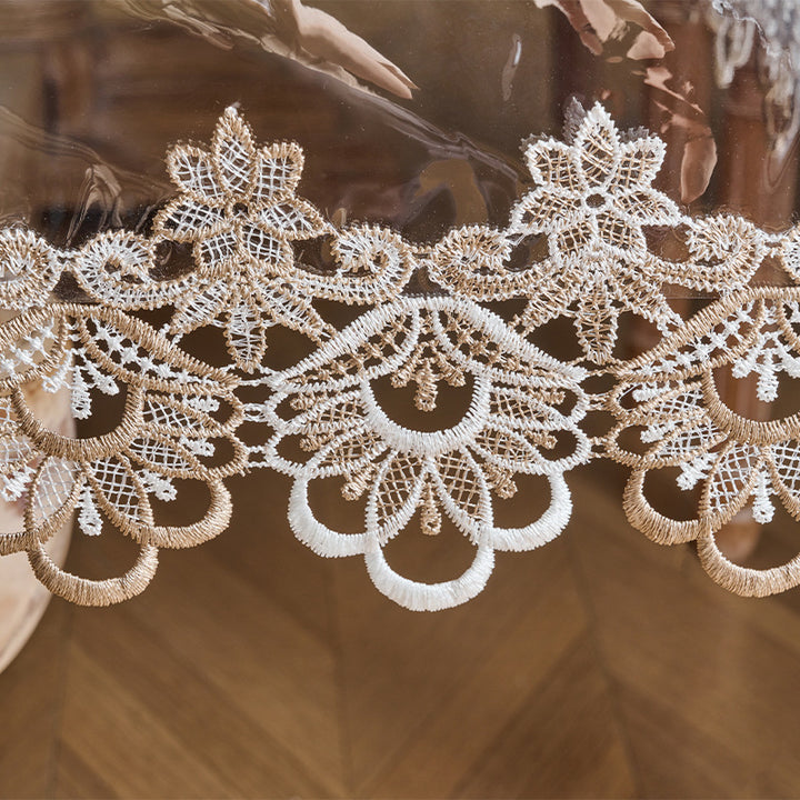Transparent Soft PVC Lace-Embroidered Tablecloth – Waterproof and Oil-Proof