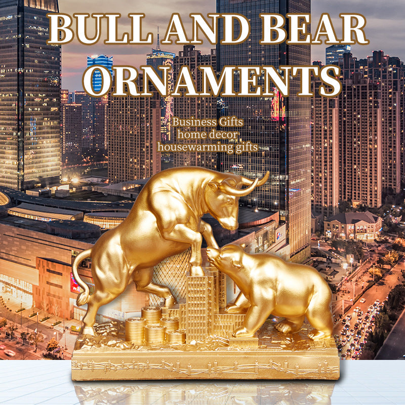 Best-Selling Resin Ornament: The Beauty of the Bull-Bear Battle