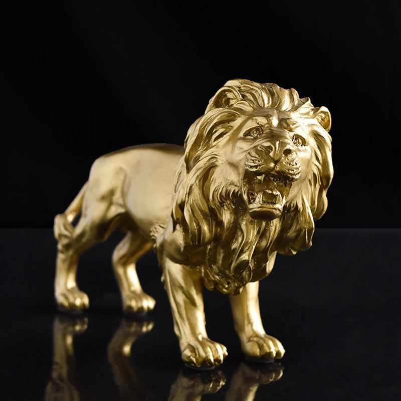 Majestic Golden Lion Sculpture – Symbol of Strength, Courage & Leadership