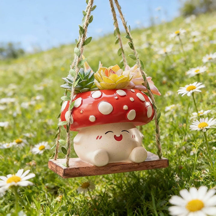 New Mushroom-Style Resin Hanging Basket Planter