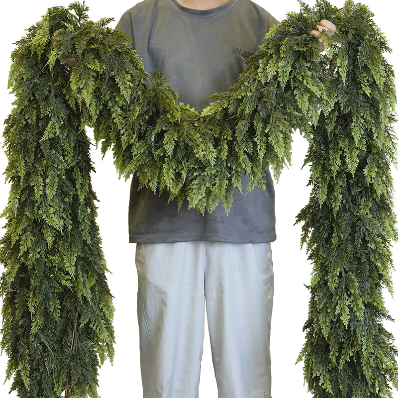 Real-touch cedar garland for holiday decoration