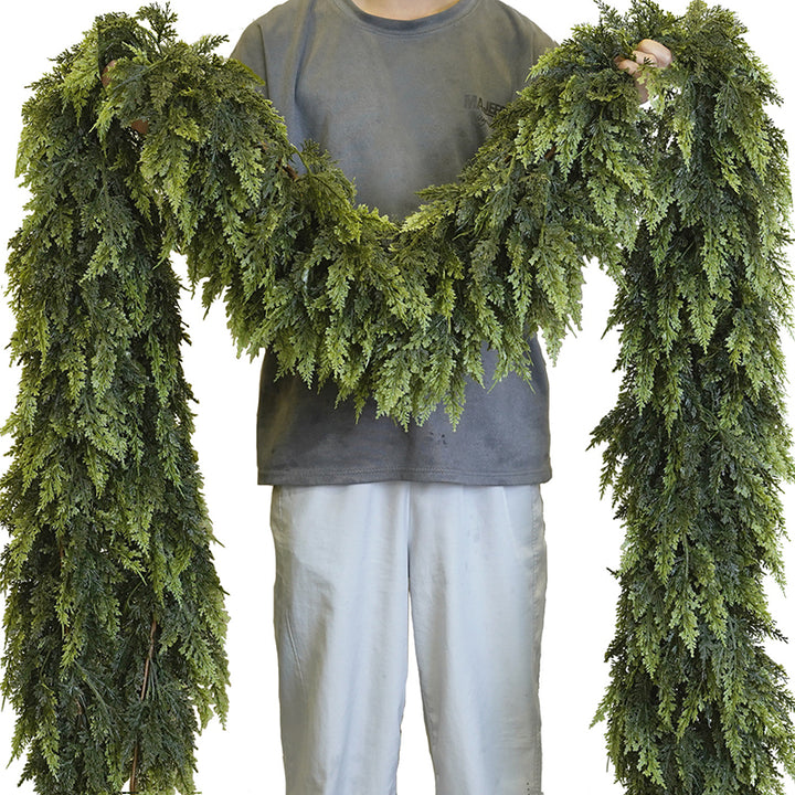 Real-touch cedar garland for holiday decoration