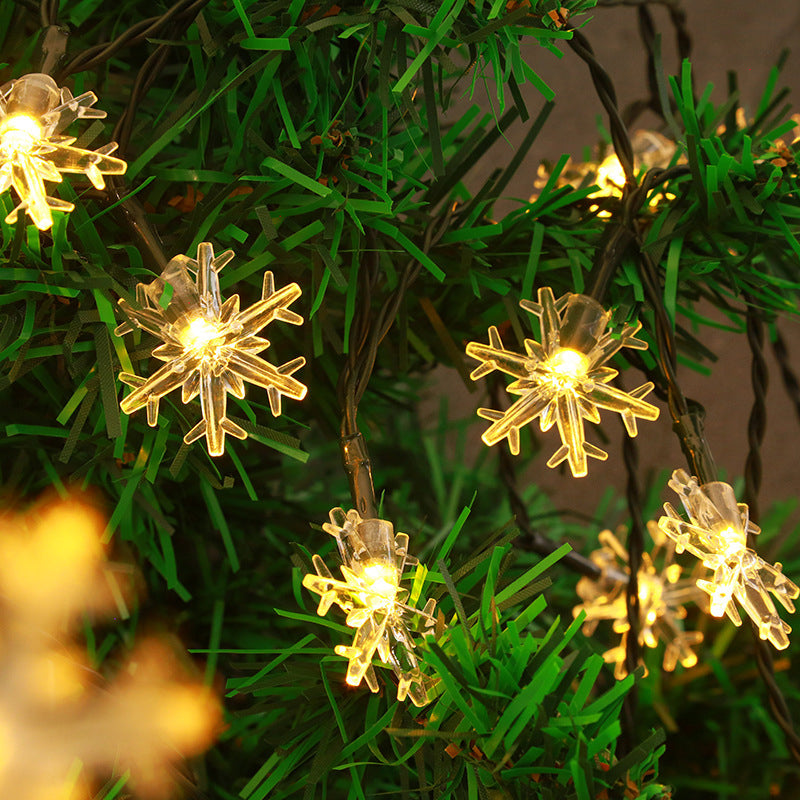 New Waterproof LED Solar Snowflake-Shaped String Lights