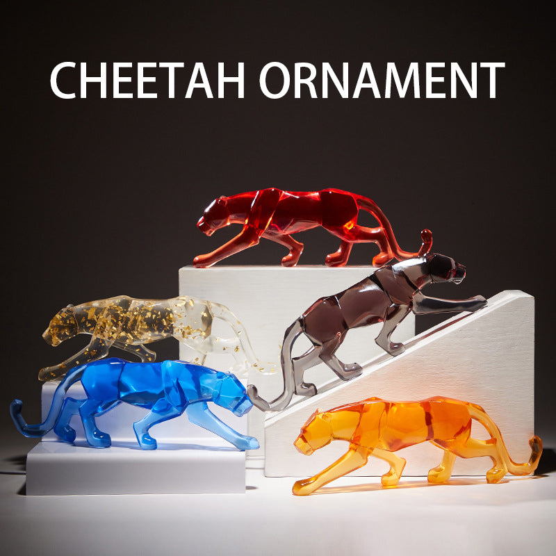 High-end resin cheetah ornament