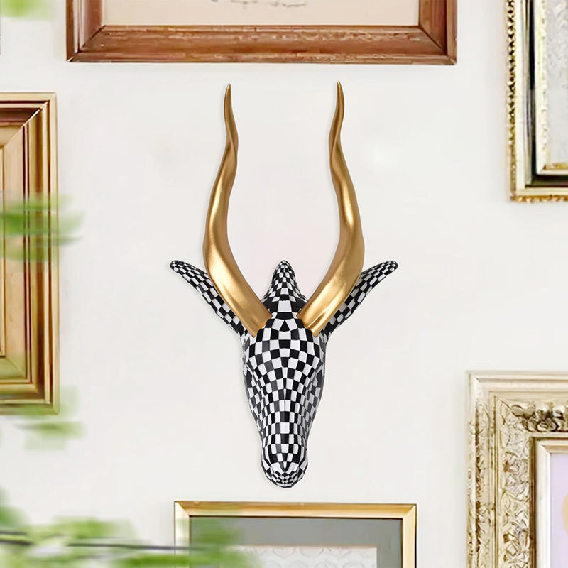 High-end resin mosaic antelope head wall decoration