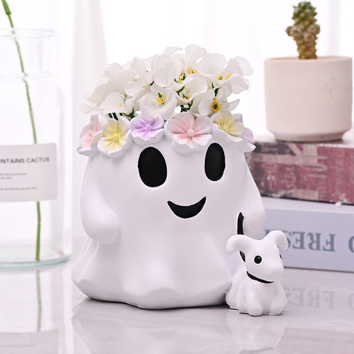 New Resin Ghost Couple Planter Ornament