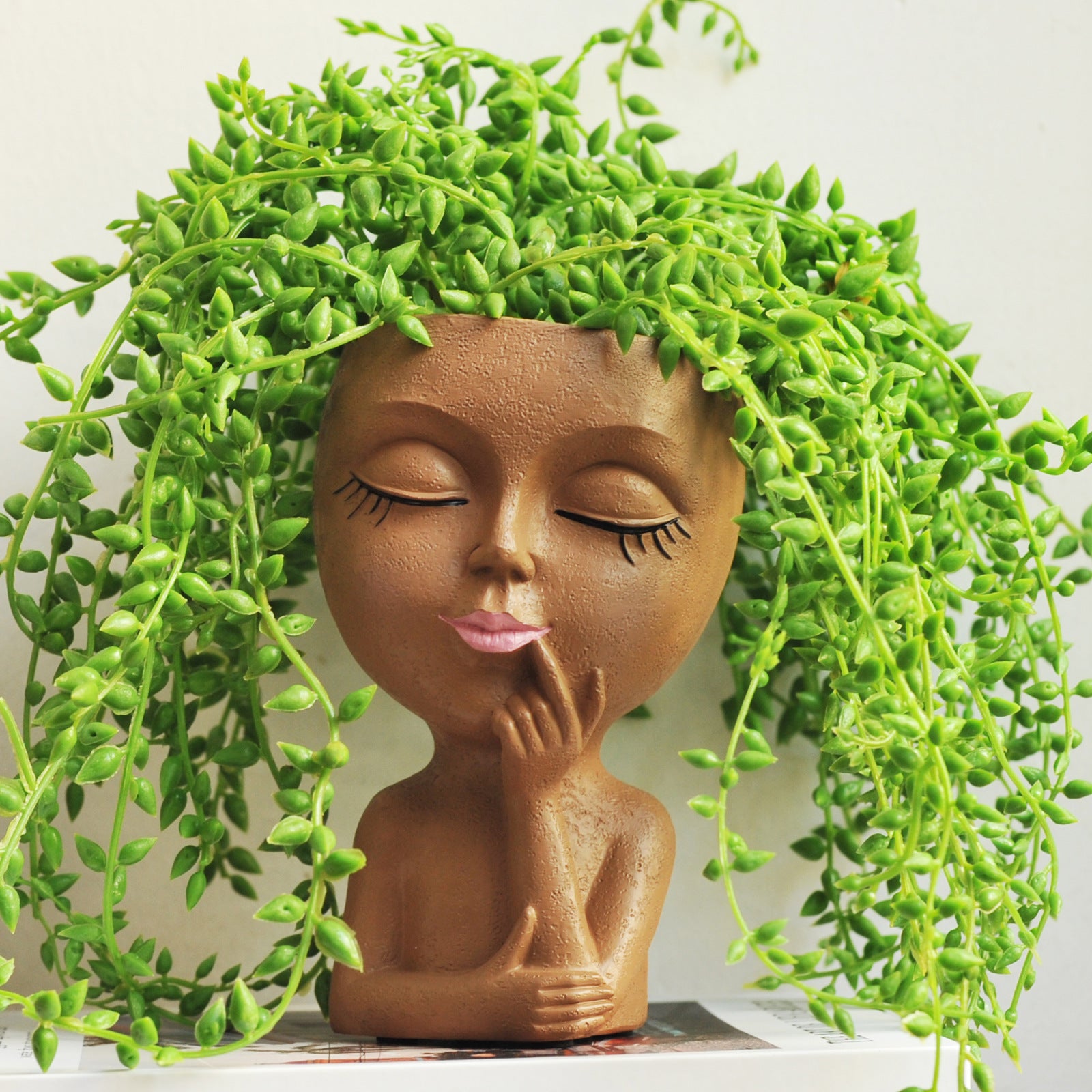 Face-Shaped Planter Ornament
