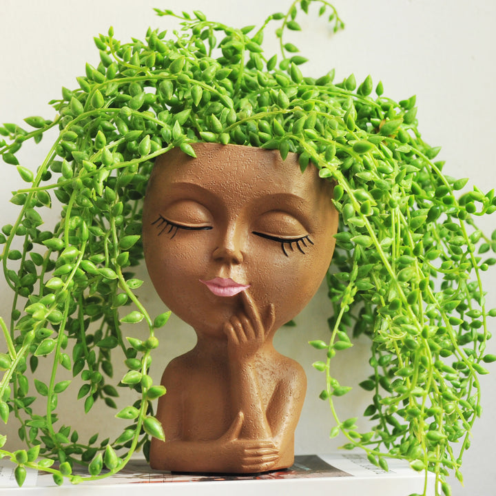 Face-Shaped Planter Ornament