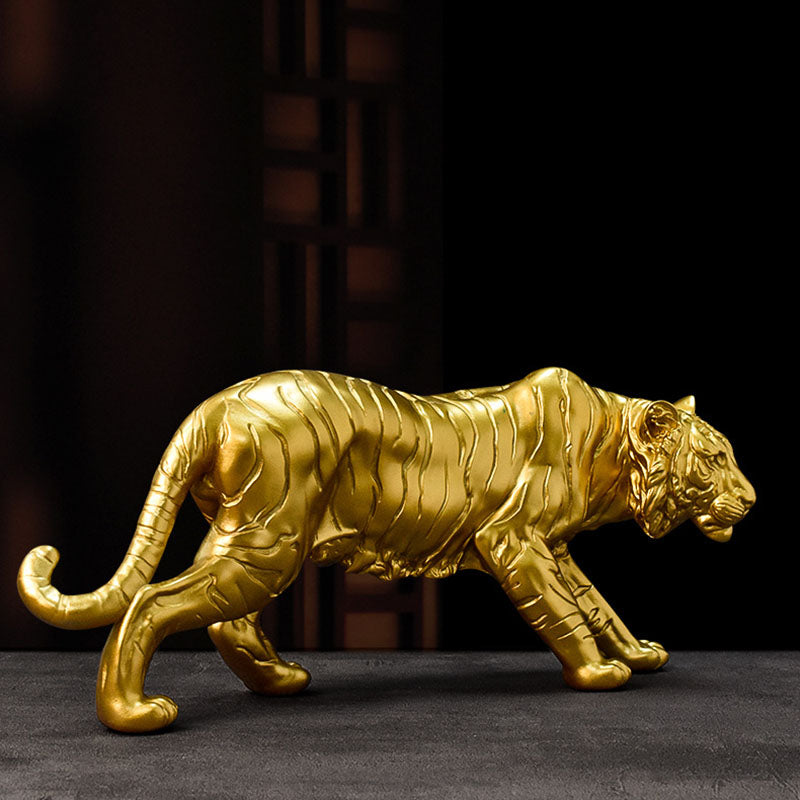 Majestic Golden Tiger Sculpture – Symbol of Power, Courage & Strength