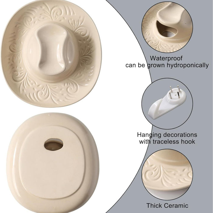 Creative Ceramic Cowboy Hat Wall-Mounted Vase