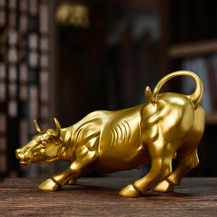 "Soaring Bull" Faux-Bronze Decorative Sculpture