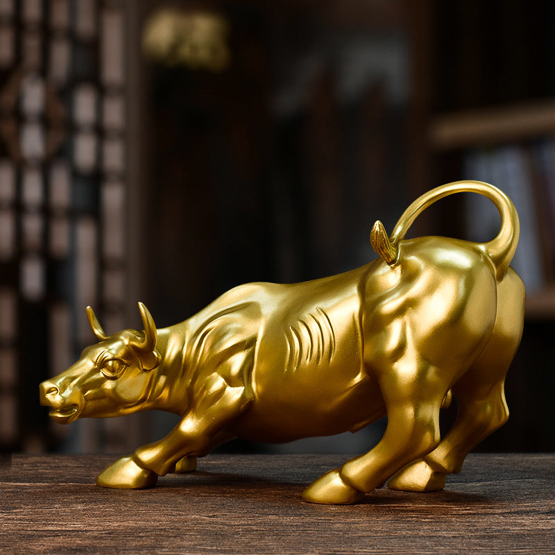 "Soaring Bull" Faux-Bronze Decorative Sculpture