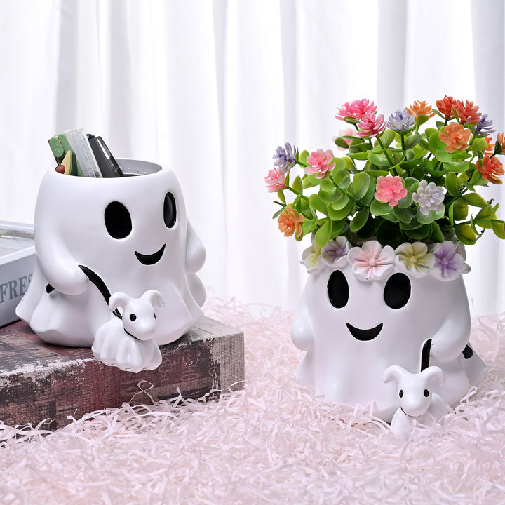 New Resin Ghost Couple Planter Ornament