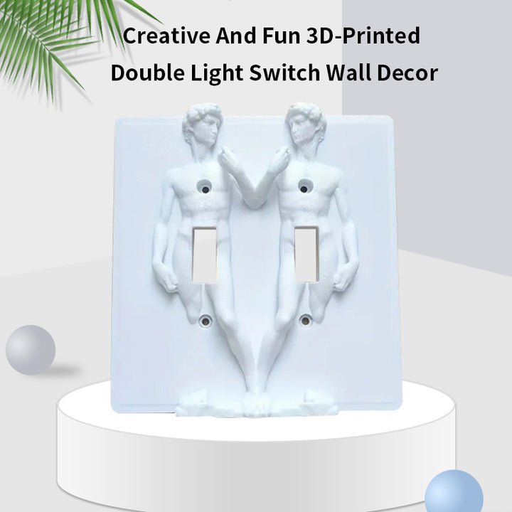Creative And Fun 3D-Printed Double Light Switch Wall Decor