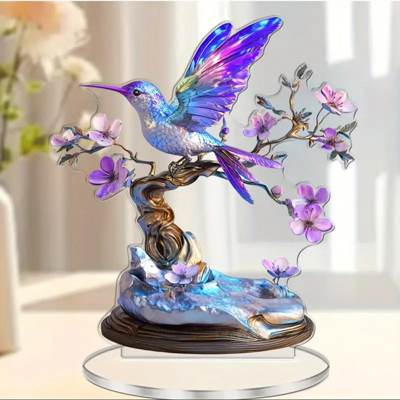 Acrylic Bird-on-Branch Hanging Ornament