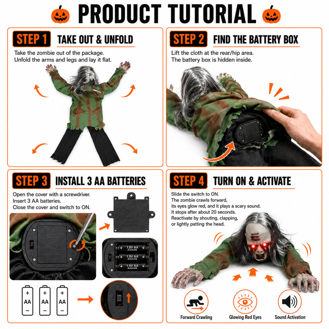 Halloween Long-Haired Crawling Horror Toy
