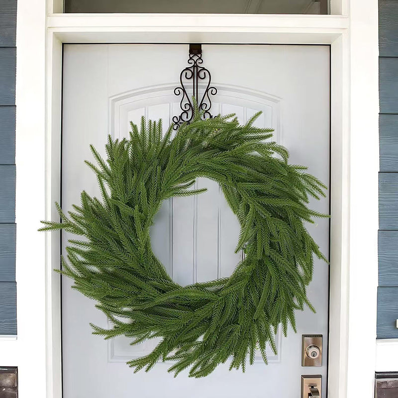 Soft-touch decorative garland featuring pine boughs and needles