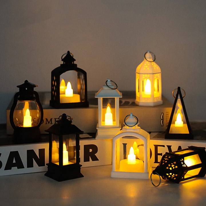 Vintage-style LED electronic candle lantern