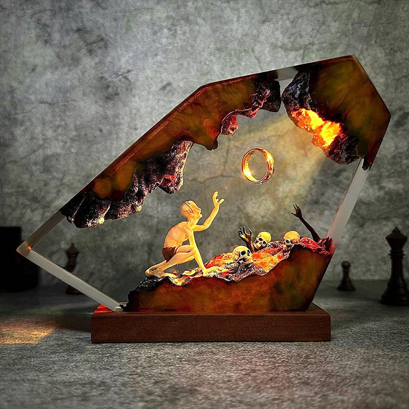 The One Ring Resin Lamp – Dramatic Fantasy Scene Night Light