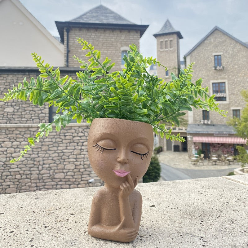 Face-Shaped Planter Ornament