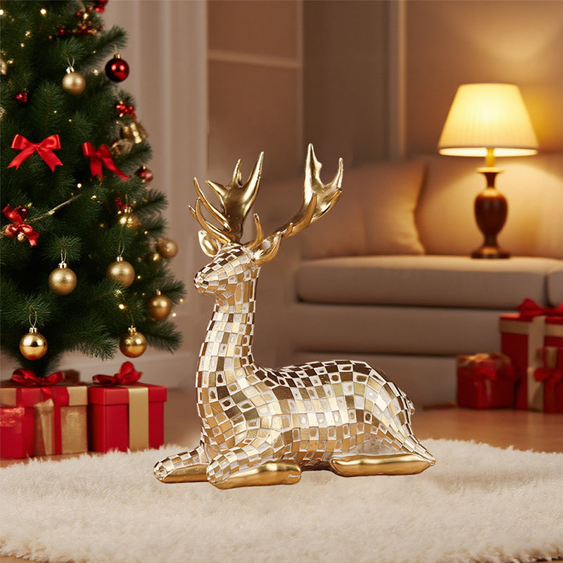 Gold Resin Deer — Luxurious Decor