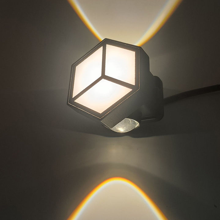 Waterproof aluminum cube LED wall light