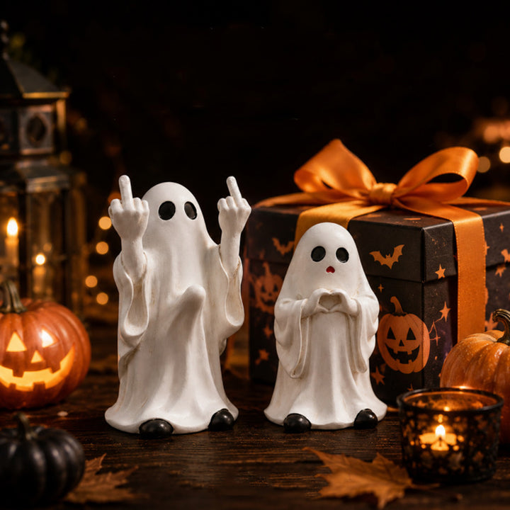 Fun Resin Ghost Hand-Gesture Ornament