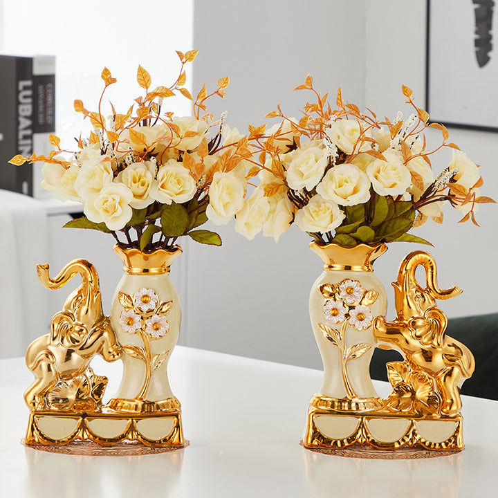 Creative Ceramic Swan-Themed Vases (Pair)