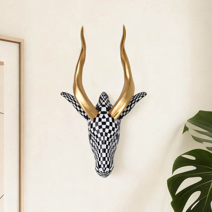 High-end resin mosaic antelope head wall decoration