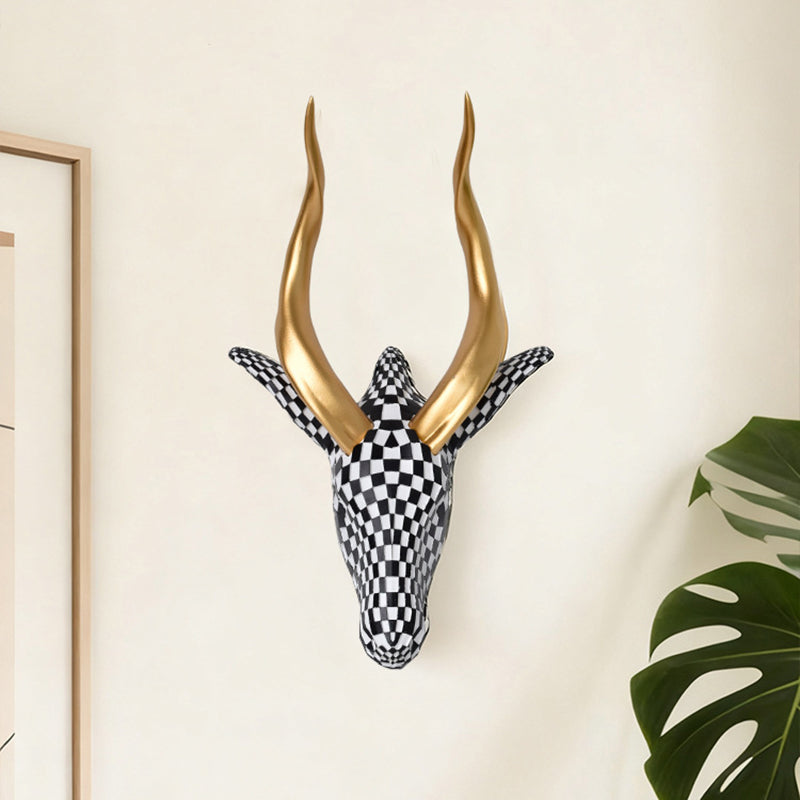 High-end resin mosaic antelope head wall decoration