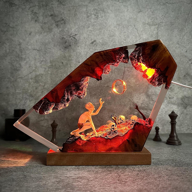 The One Ring Resin Lamp – Dramatic Fantasy Scene Night Light