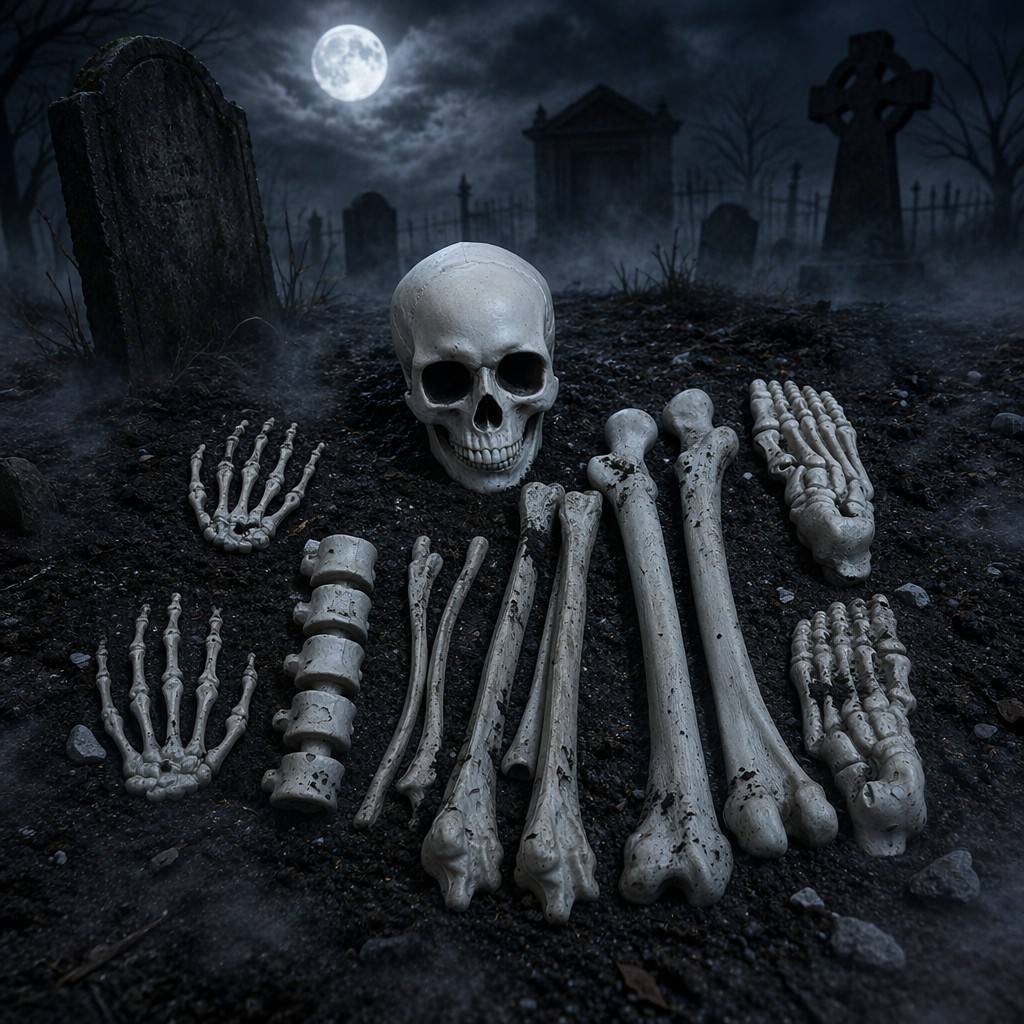 Halloween Realistic Human Bone Set (12-Piece Set)