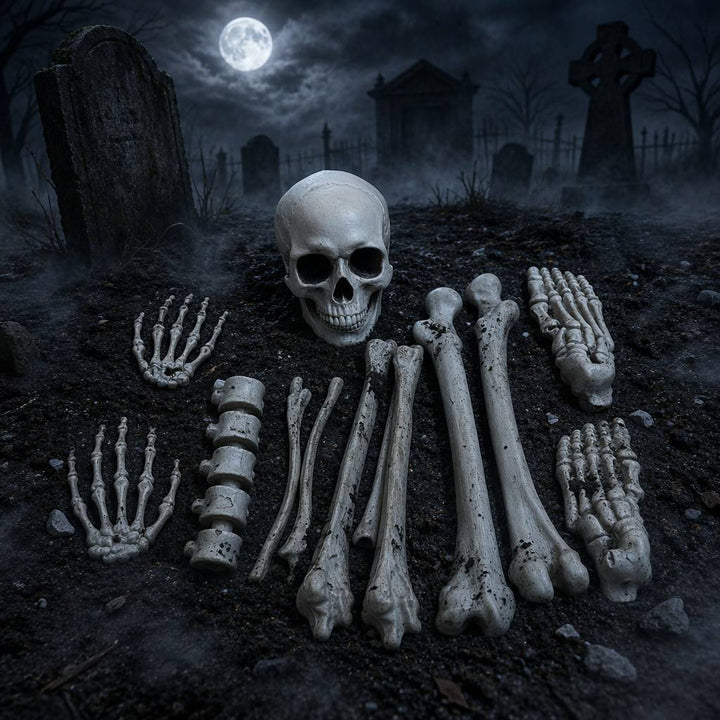 Halloween Realistic Human Bone Set (12-Piece Set)